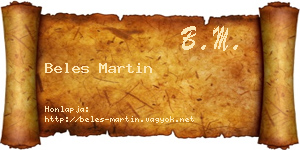 Beles Martin névjegykártya
